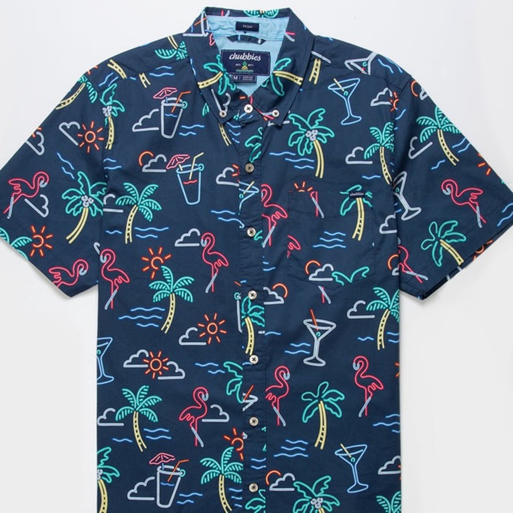 Chubbies Friday Men's Button-Up Shirt – Neon Island Vibes
